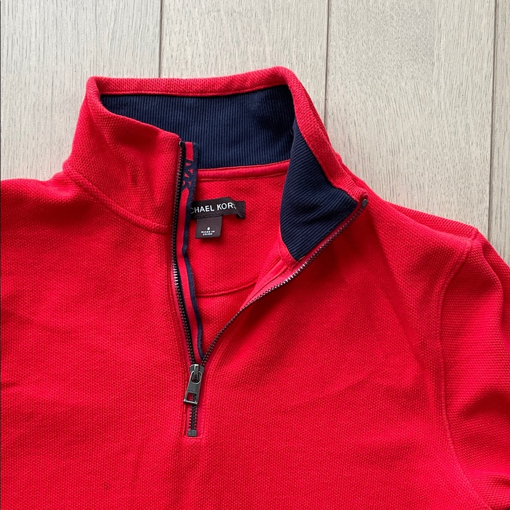 Michael Kors men’s Red Quarter-Zip Sweater